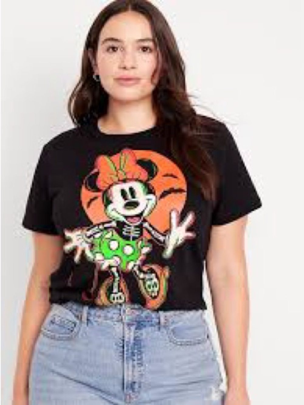 Old Navy Black Minnie Mouse Halloween Graphic Tee Large Tall NWT